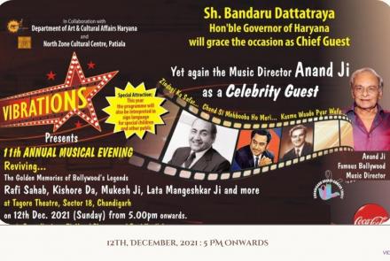 Embedded thumbnail for Vibrations -11th Annual Musical Evening - Bollywood Music Director Anand Ji - LIVE from TAGORE CHD